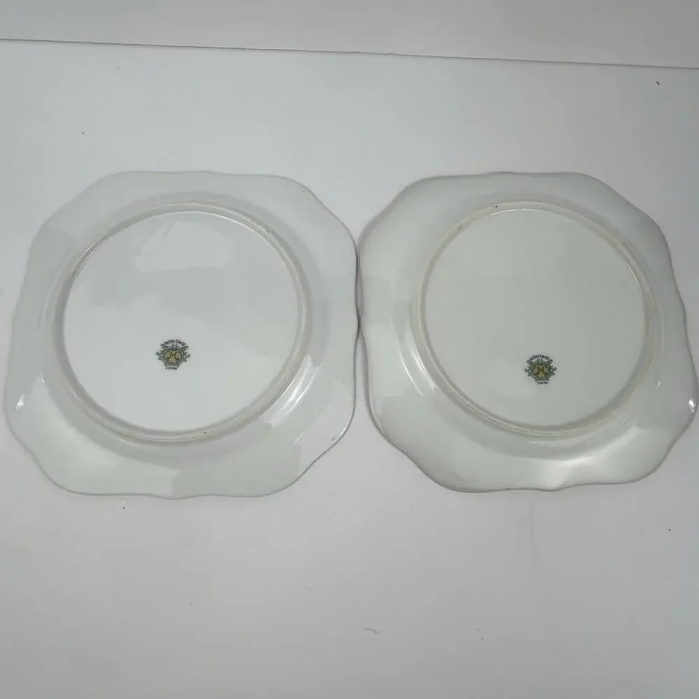 VTG Noritake China Leona Pattern Square Lunch/Salad Plate Lot Of 2 - Picture 7 of 10